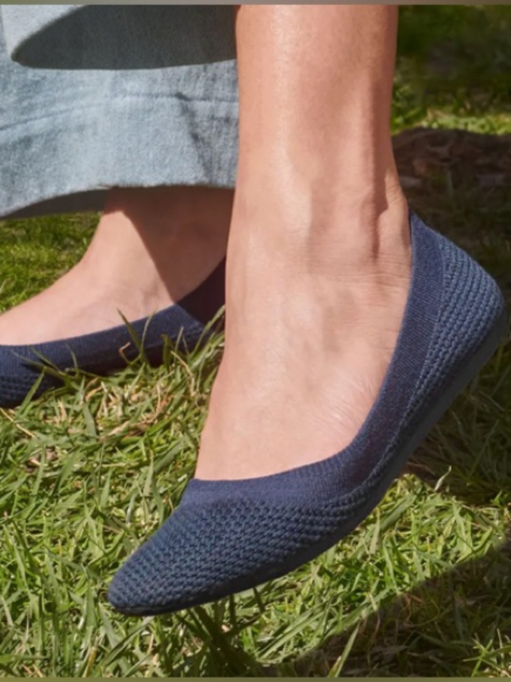 NWT Allbirds Tree Breezers Basin Blue Knit Ballet Flats